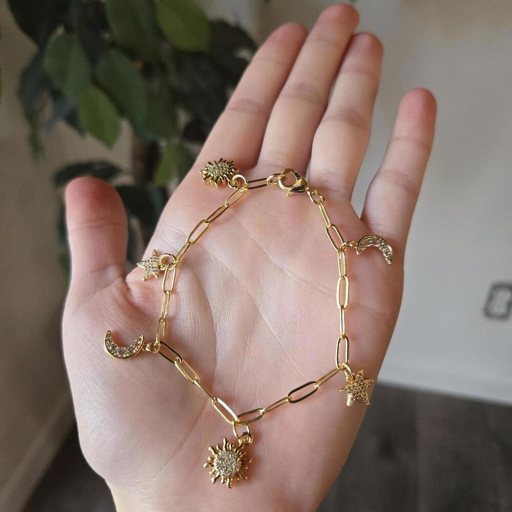 18k Gold Celestial Charm Bracelet